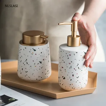 

Creativity Ceramic Lotion bottle Bathroom Wash Soap Dispenser hand sanitizer Storage Portable Shower Gel shampoo bottles
