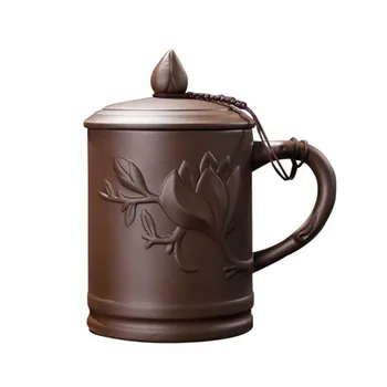 

Yixing Zisha Cup Chinese Teaset Filter with covered Home Tea Mugs Creative ceramic Office coffee Mug