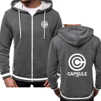 

Men Hoodies Anime Dragon Ball Streetwear CAPSULE CORP printed Sweatshirts Fleece Zipper Hooded Jacket Harajuku Hip Hop TracksuiQ
