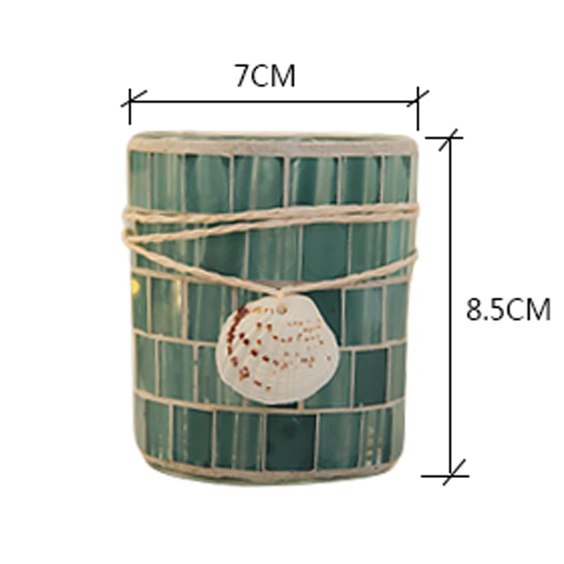 Beach Accents Hand Mosaic Glass Candle Holder In Green White Grey Yellow Blue Colors Home Tabletop Cylinder Glass Candle Cups Beach Accents Hand Mosaic Glass Candle Holder In Green White Grey Yellow Blue Colors Home Tabletop Cylinder Glass Candle Cups