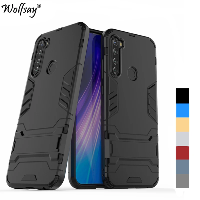 Чехол для Xiaomi Redmi Note 8T противоударный Гибридный чехол накладка с подставкой из