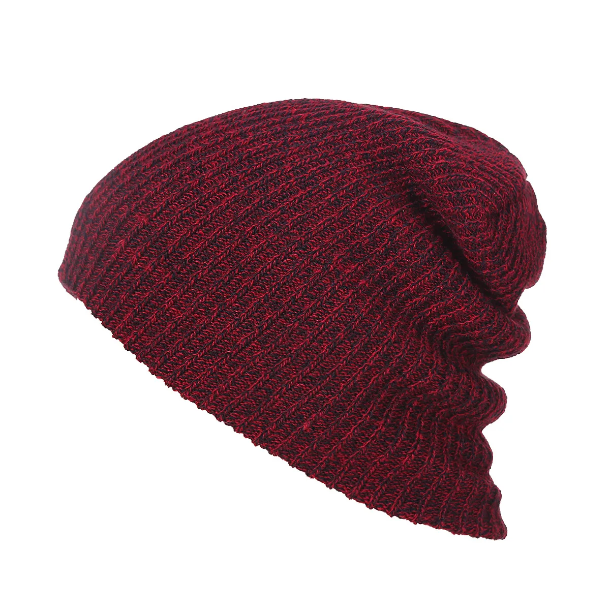 Горячая Распродажа, одноцветные Вязанные шерстяные головные уборы, шапка, модная унисекс зимняя теплая однотонная шапка - Цвет: N302-Red