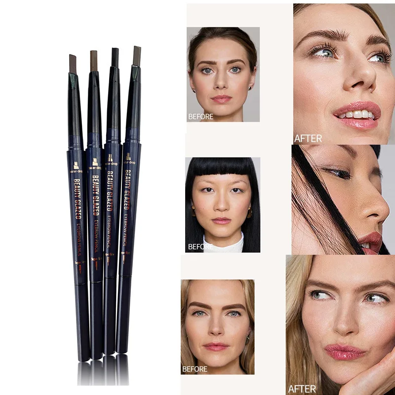

Beauty Glazed Eyebrow Pencil Waterproof Natural Long Lasting Ultra Fine 1.5mm Eye Brow Tint Cosmetics Brown Color Brows Make Up