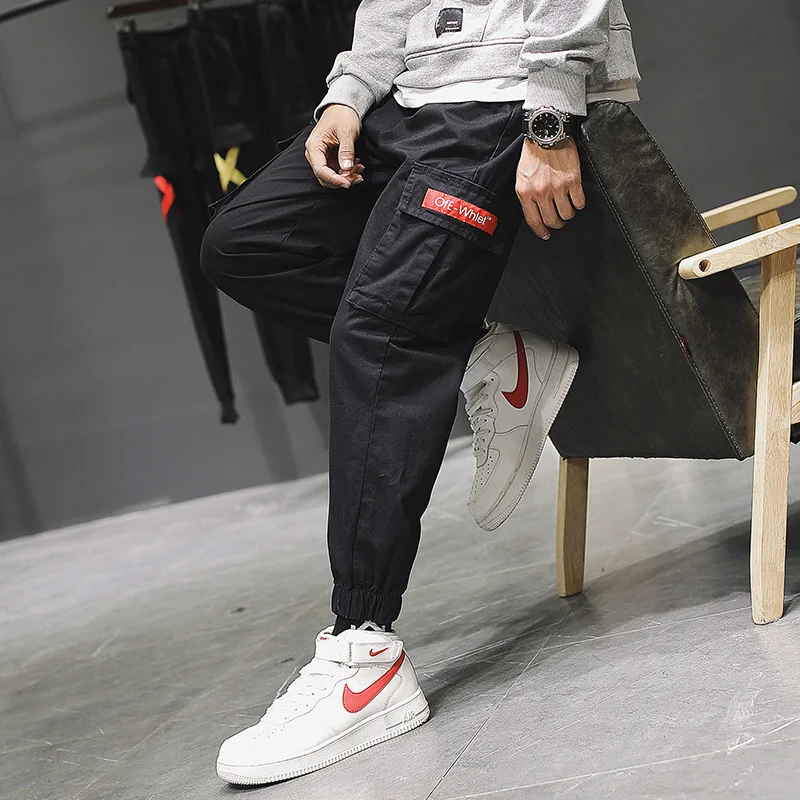 

2019 Spring And Autumn New Style MEN'S Casual Pants Multi-pockets Beam Leg Bib Overall Korean-style Popular Brand Men'S Wear Loo