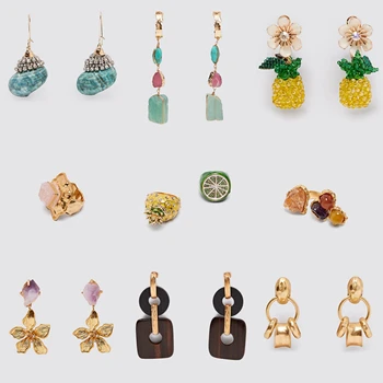 

ZA Fruit Drop Earring 2020 New Style Boho Hnadmde Beaded Cherry Pineapple Dangle Earring Women Wedding Party Jewelry Wholesale