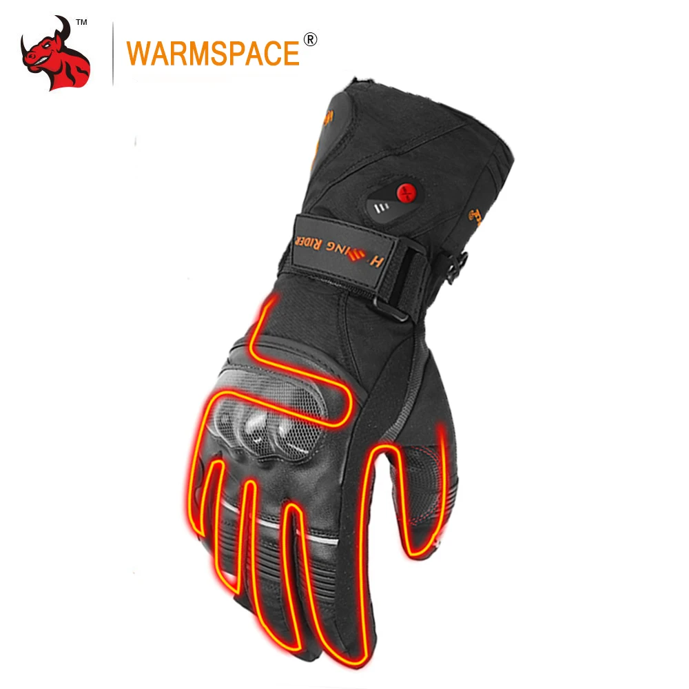 

WARMSPACE 55 Degrees Motorcycle Gloves Heated Gloves Heating Moto Gloves Waterproof Protection Motobiker Racing Riding Gant