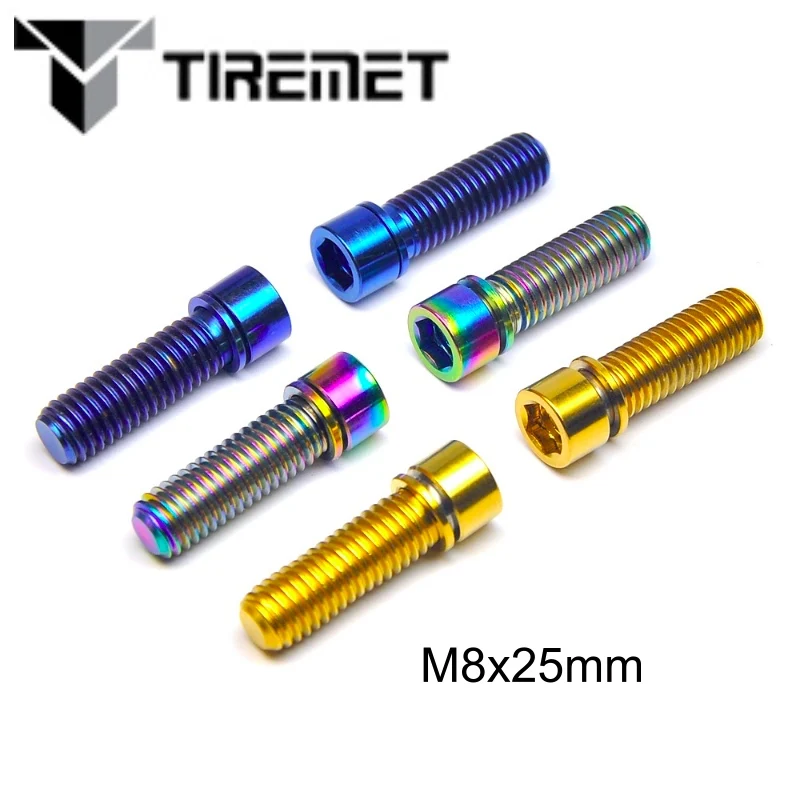 Tiremet велосипедный титановый Ti шестигранный болт M8 X 25 мм золотистый для BMX Stem