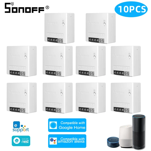 SONOFF MINI Two Way Wifi Smart Switch Small APP/LAN/Voice/Remote Control  DIY Support one External Switch Google Home for Alexa