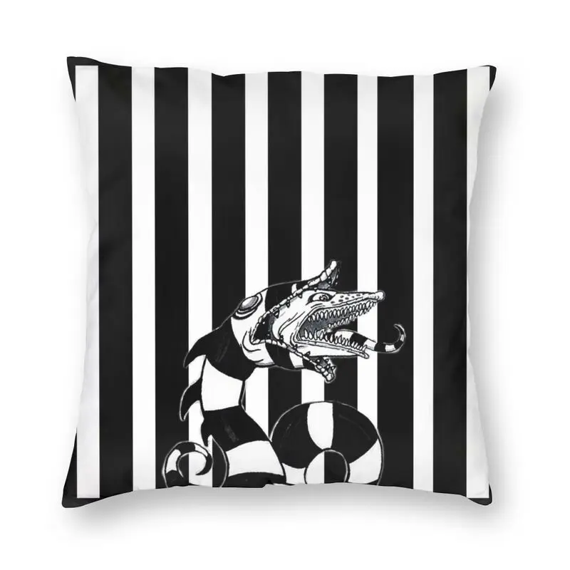 

Beetlejuice Sandworm Square Pillowcover Home Decorative Tim Burton Horror Movie Cushions Throw Pillow for Sofa Double-sided