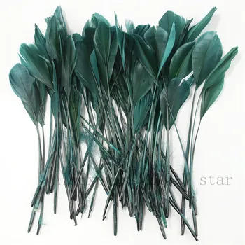 

Natural 15-20CM(6-8 inches) goose feather hard tear head feather dyed dark green 100-500PCS DIY decorative craft jewelry feather