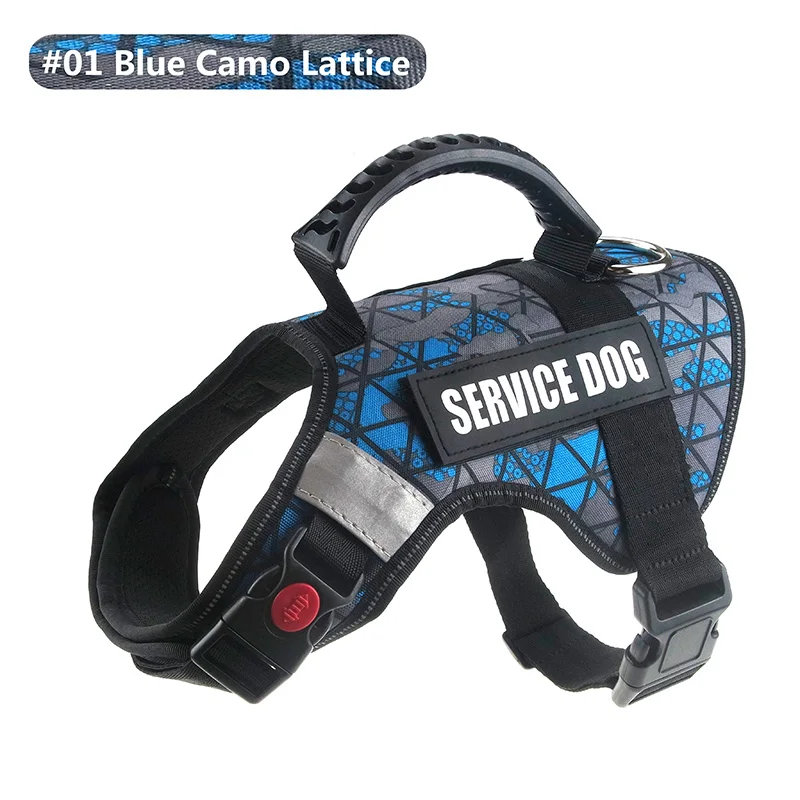 Blue dog harness Поводок для собак, светоотражающий нейлоновый жилет для улицы, мягкий жилет для собак, тренировочный жилет для собак, поводок для собак, регулируемый ошейник - Цвет: Blue dog harness