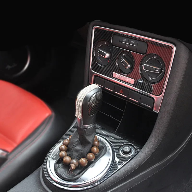 Углеродное волокно печатная Автомобильная центральная консоль для салона шестерни Панель AC Окно управления Литье отделка для Volkswagen Beetle 2013