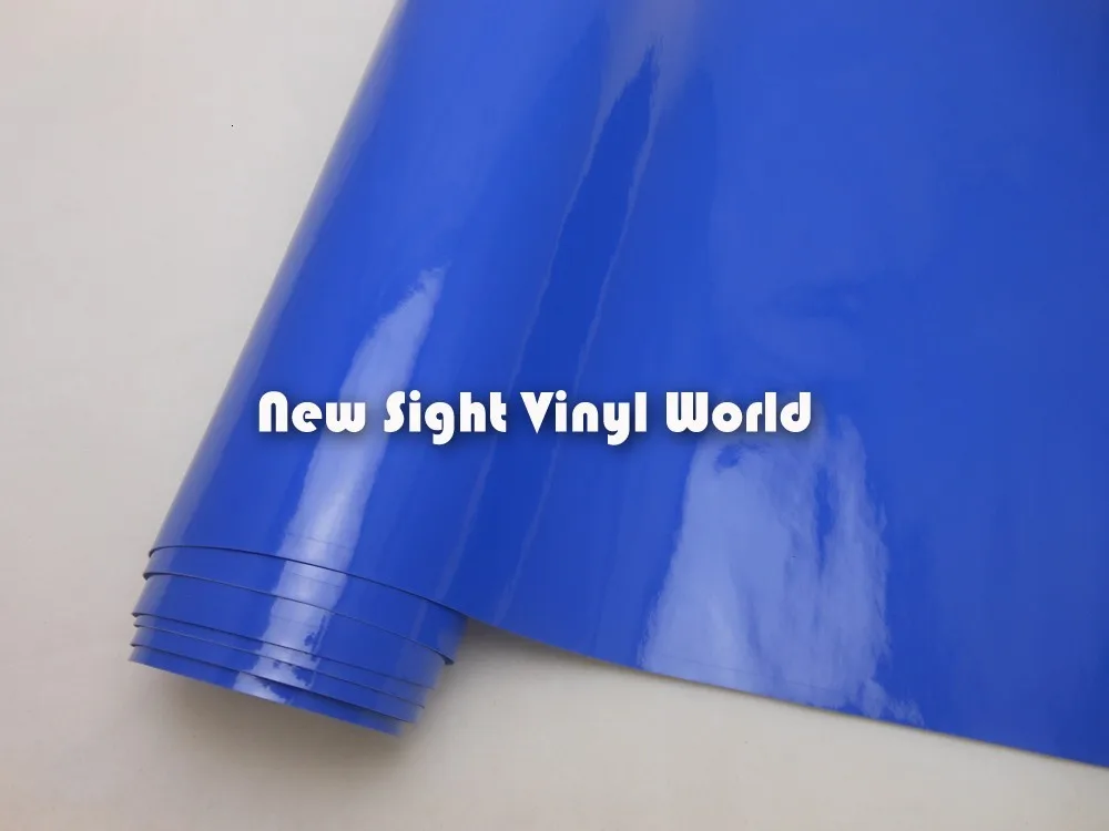 Высокое качество темно-синяя глянцевая виниловая пленка глянцевая синяя виниловая пленка без пузырей автомобильные наклейки Размер: 1,52*30 м/рулон
