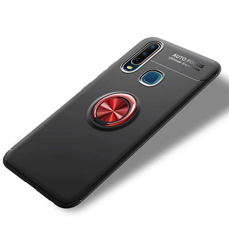 red black Роскошная Крышка для телефона VIVO Y12, чехол, держатель для пальцев, мягкое силиконовое покрытие, задняя крышка для VIVO Y12, чехол, тонкий Чехол - Цвет: red black