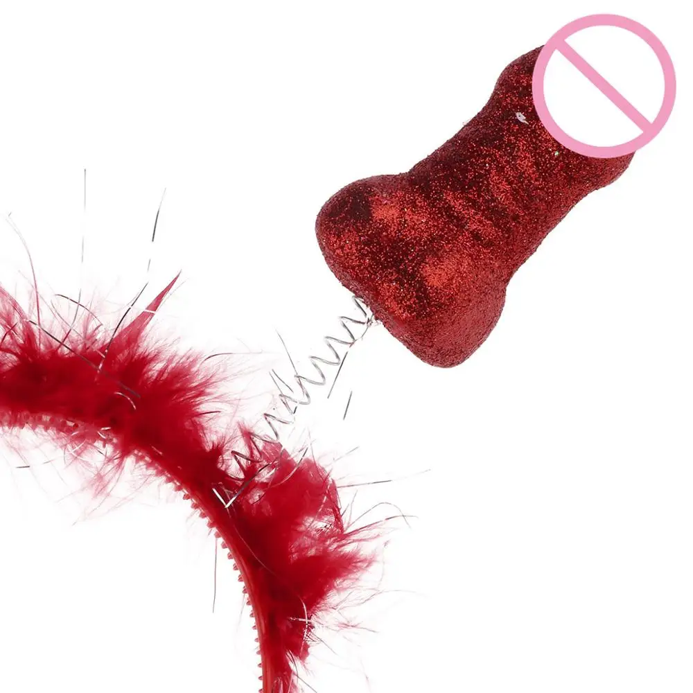 Novelty Funny Party Penis Shape Head Band Glow Luminous Headband Headwear Boppers Headbands for Women Girls Night Gift