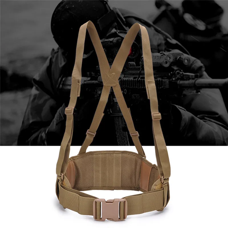 

Outdoor Army Tactical Gear Waist Belt Mens Airsoft Combat Suspender Adjustable Camping Hunting Waist Support Mens Military Belts