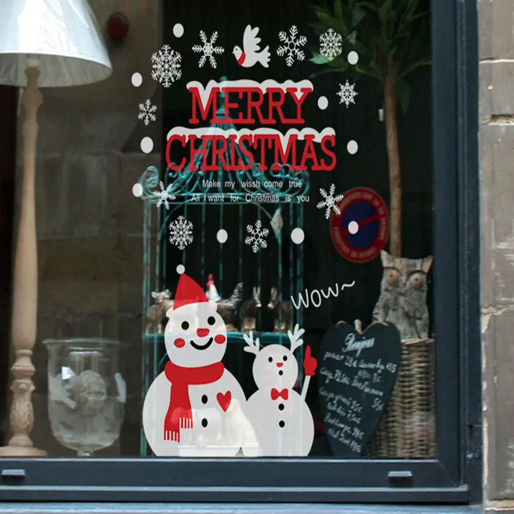 Креативные предметы домашнего обихода рождественские Снеговики окна остекления украшения дома