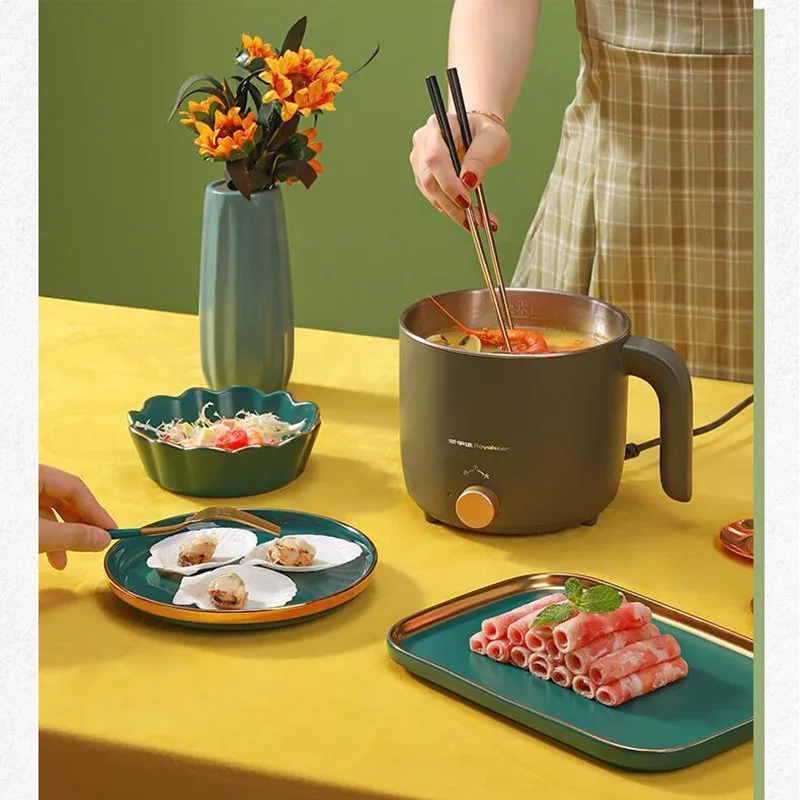 220V 1.5L Household Mini Electric Cooking Machine Portable Hot Pot Multifunctional Rice Cooker 2 Gear Control 3