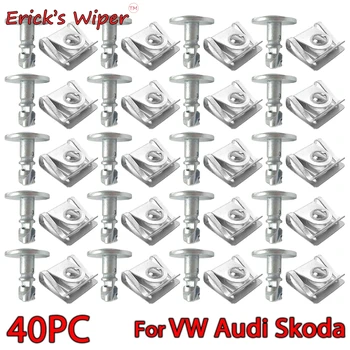 

Erick's Wiper 40Pcs Under Engine Gearbox Cover Clips Kit Undertray Shield Body Fastener Screw For Audi A3 A4 A6 A8 TT VW Skoda