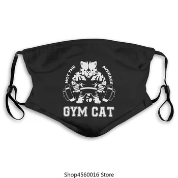 

Pas la moyenne Gym Cat Body Building Vintage masques pour hommes dessin animé Tops Plus la taille masques en coton col rond masq