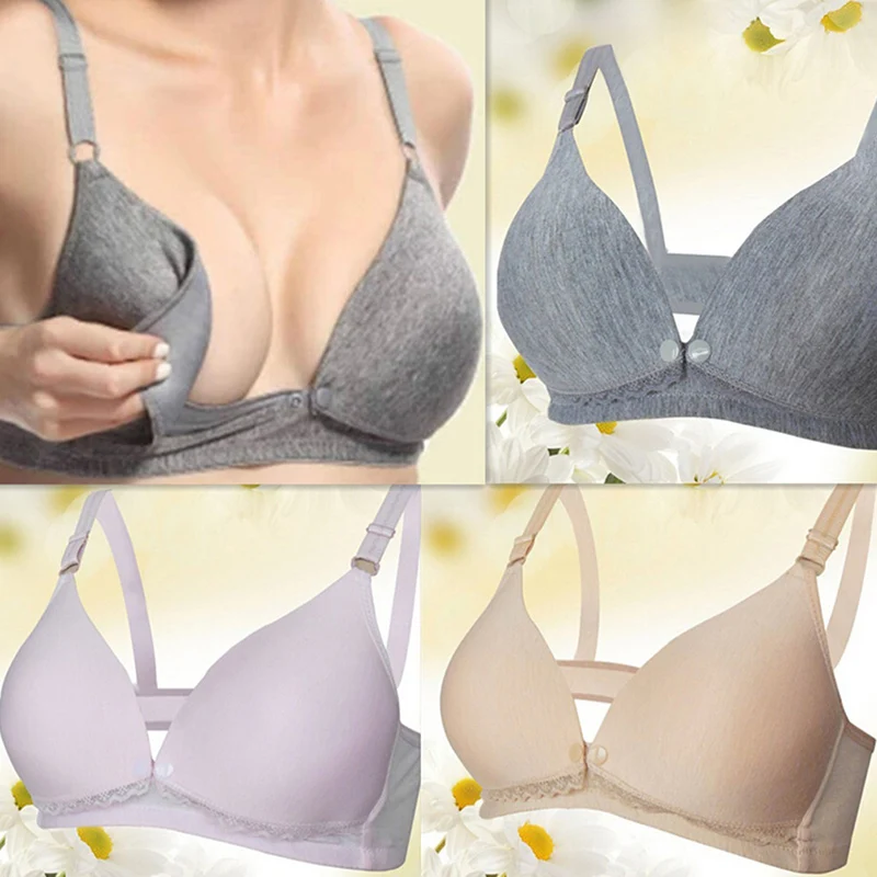 2022 No-Steel Front Buckle Nursing Printed Flower Bra New Comfortable Soft Maternity Underwear Thin Breastfeeding Bra maternity shops near me