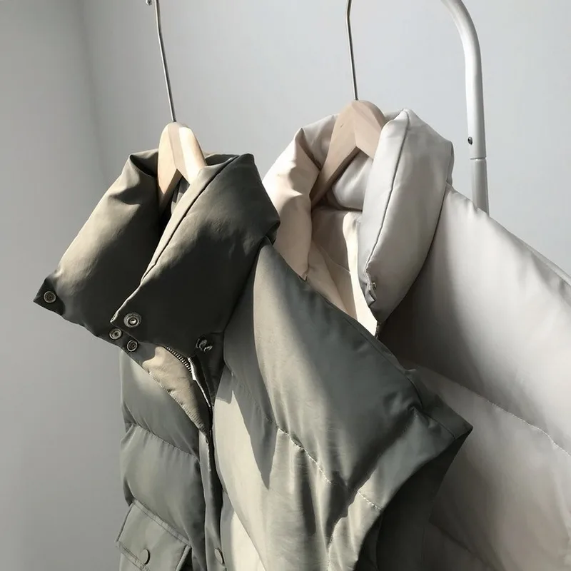 New Arrival 2021 Autumn Winter Women Vest Cotton-padded Short Waistcoat Plus Size Sleeveless Outwear Female Casual Parka Mujer