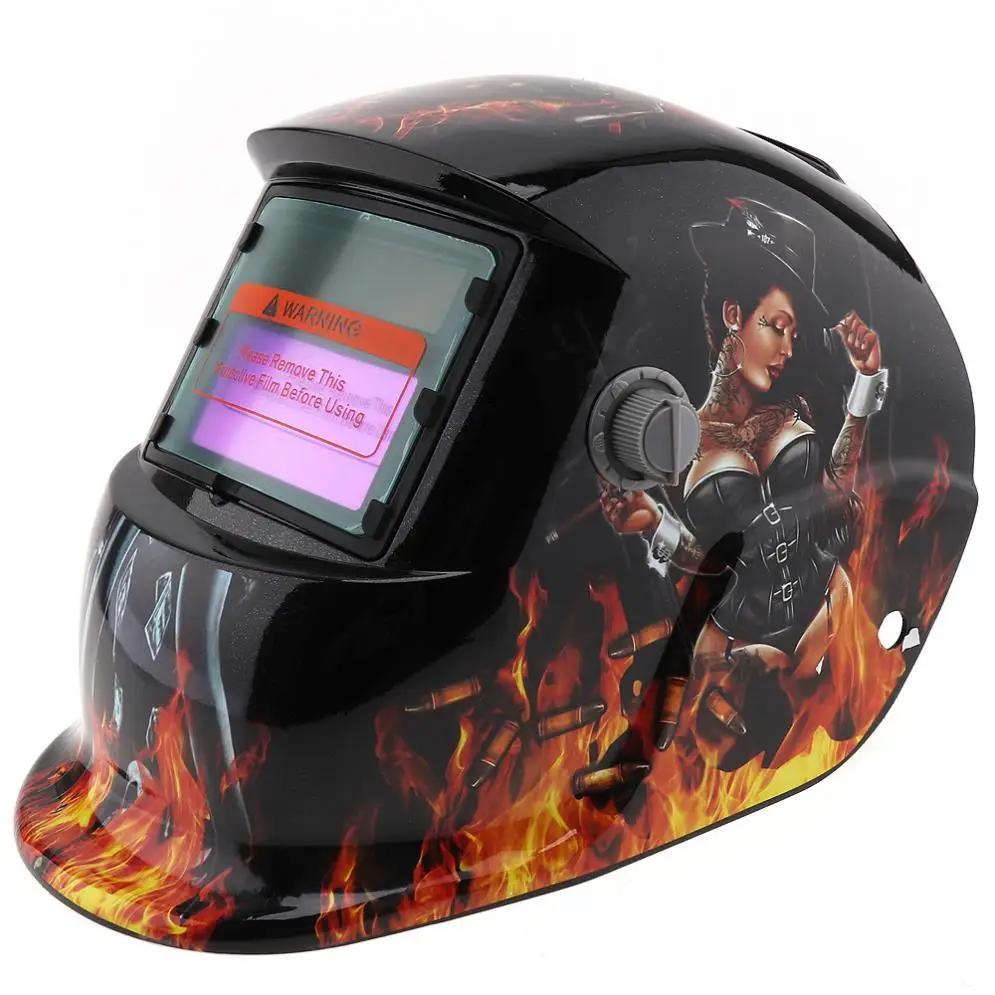 Left Wheel Beauty Adjust Solar Power Auto Darkening TIG MIG Grinding Welding Helmets Cap / Face Mask | Инструменты