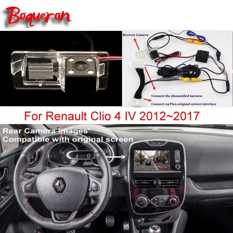 Для Renault Clio 4 IV 2012~ RCA и экран, совместимый с камерой заднего вида автомобиля