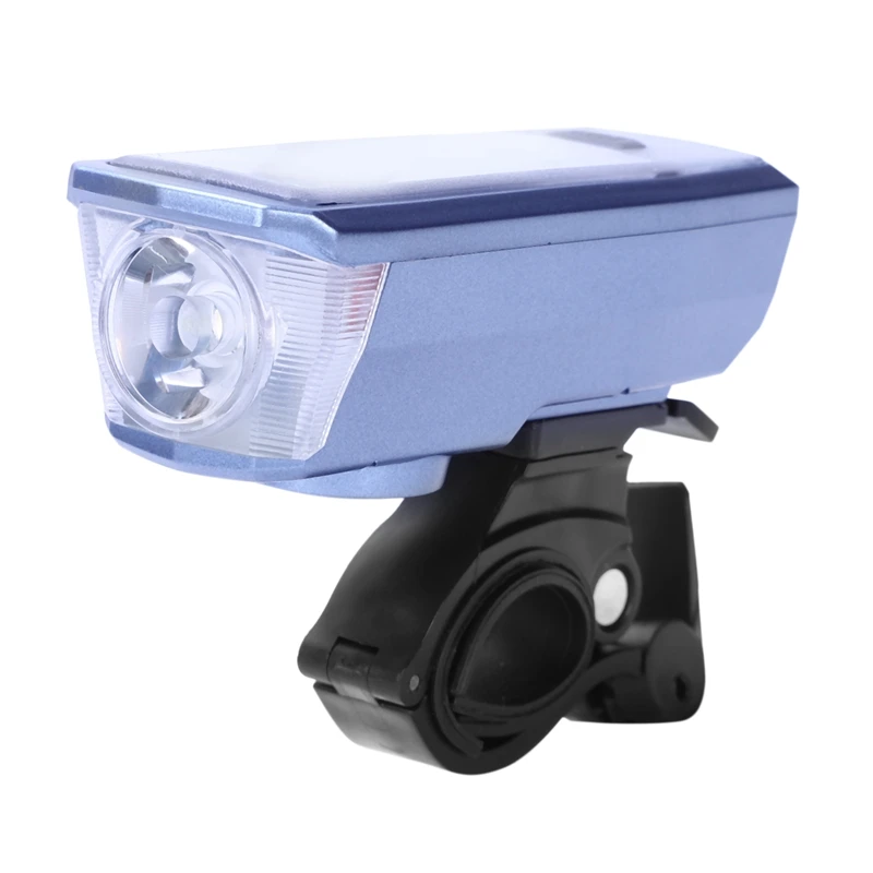 Light Blue Usb зарядка Солнечный велосипедный светильник зондирования фары горного велосипеда с рогом езда оборудования аксессуары - Цвет: Light Blue