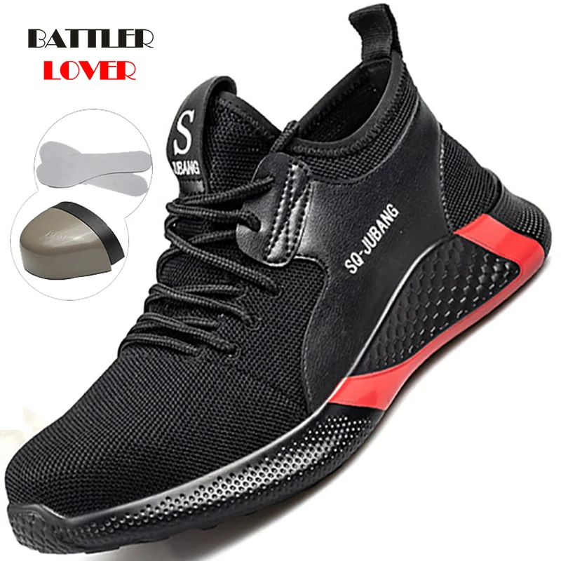 Indestructible Shoes Men Safety Work Shoes with Steel Toe Cap Puncture-Proof Boots Lightweight Breathable Sneakers Drop shipping
