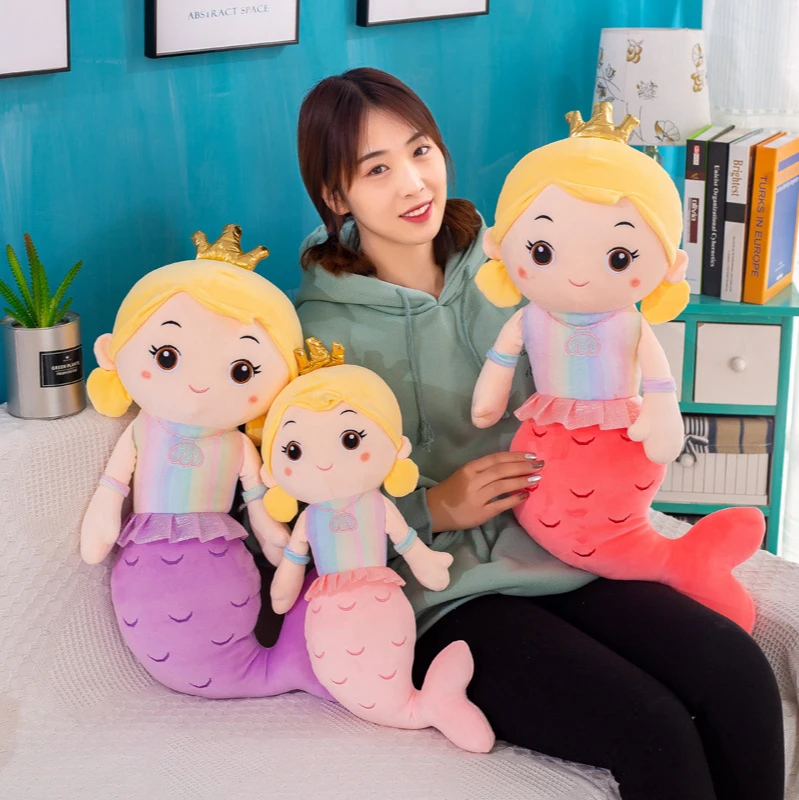 New Cute Mermaid Sleeping Pillow Plush Toy Fashion Creative Cartoon Doll Appease Doll Children Holiday Birthday Exquisite Gift