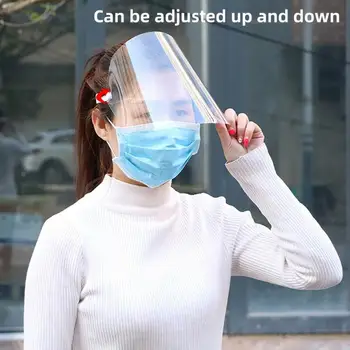 

Adjustable Head-mounted Face Mask Anti-droplets Dust-proof Face Shield Cover Transparent Face Eyes Safety Mask Washable