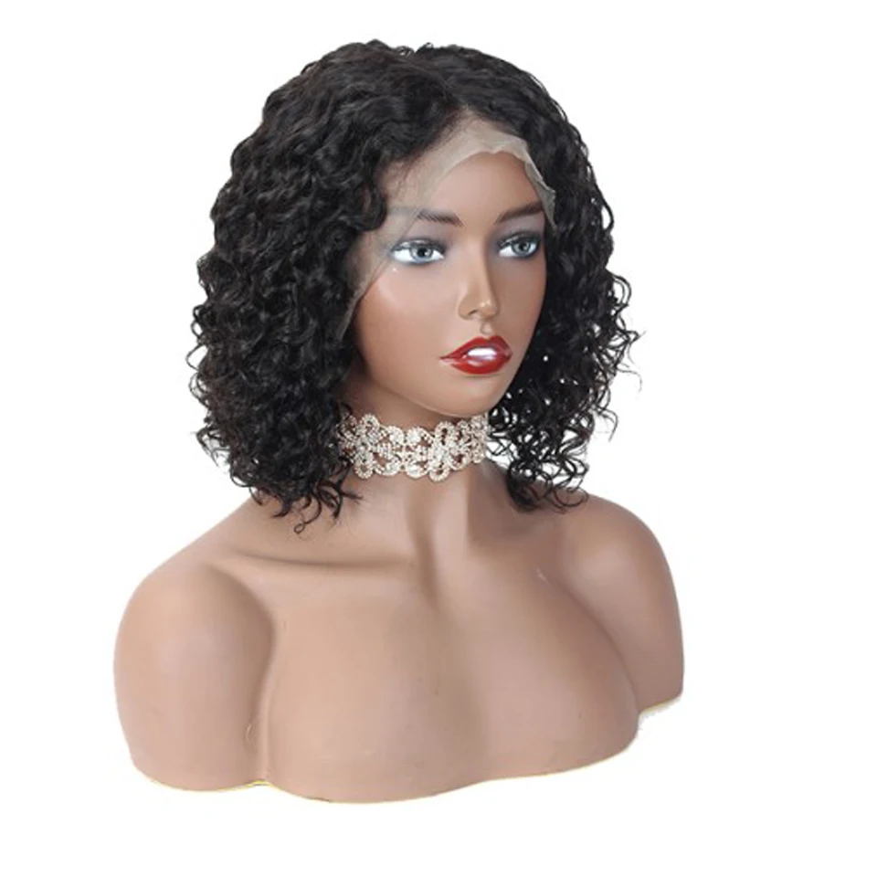 water wave wig13x4 lace front wig brazilian wig bob short lace front human hair wigs for black women pixie cut wig non-remy