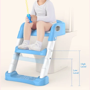 

Folding Baby Potty Infant Kids Toilet Training Seat With Safe Adjustable Ladder Height Portable Urinal Potty Toilet Seat for Kid