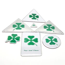 Aluminum Green Lucky Four Leaf Clover Side Label Emblem Car Sticker For Alfa Romeo GT Giulia Giulietta Stelvio Mito Car Styling