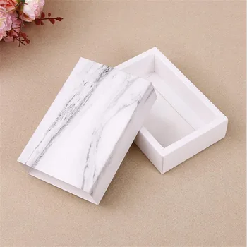 

5 Sizes Marble Pattern Gift Box Fashion White Jewelry Packaging Drawer Storage Paper Box Party Favor Boxes