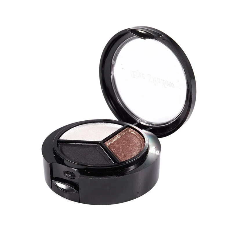 

Professional Smoky Cosmetic Set 3 Colors Natural Matte Eyeshadow Makeup Tools Palette Nude Eye Shadow Glitter #5 black + white +