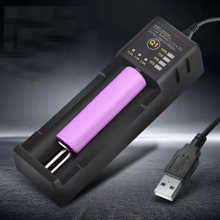 USB Smart Charger 18350 18490 18650 21700 22650 26650 AAA AA A SC Lithium-ion Ni-MH Ni-Cd |