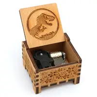 Home Decoration Antique Carved Music Box Wooden Automatic Jurassic Park Music Box New Year Gift Birthday Gift Christmas Gift 1
