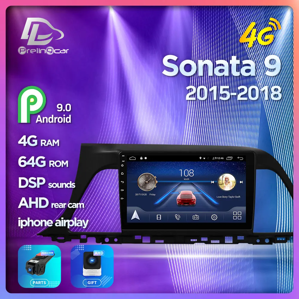 BEST 4G Lte Car multimedia navigation system GPS player parts For Hyundai sonata 9 gernation Android 9.0