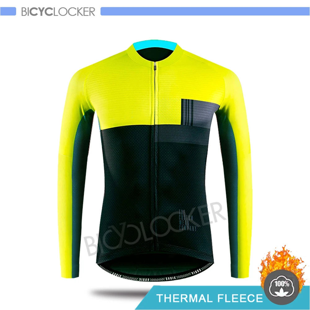 Cycling Jerseys Мужская зимняя куртка Pro Team, одежда для велоспорта, Джерси с длинным рукавом, теплая флисовая форма, Ropa De Ciclismo Invierno Hombre - Цвет: Cycling Jerseys