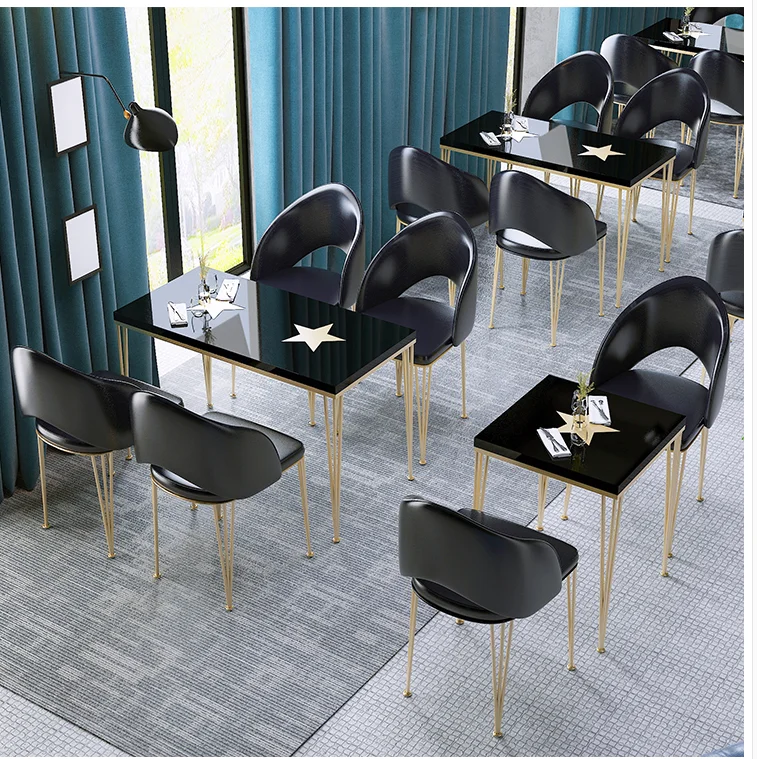 Tea shop bar bar high table simple home narrow wall table Nordic iron and chair combination