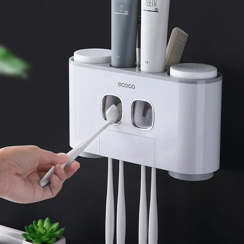 

Automatic dispensing of toothpaste,toothpaste holder with rack for wall mounting,bathroom accessory,set for squeezing toothpaste