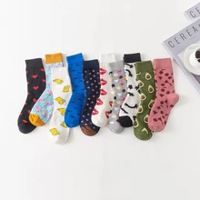 Цветные носки в горошек с принтом сердца, женские хлопковые носки в стиле хип-хоп, Спортивные Повседневные Длинные забавные носки, уличная одежда, Calcetines