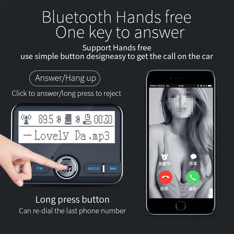 Bluetooth fm-передатчик автомобильный модулятор двойной usb зарядка fm-модулятор Bluetooth 4,2 AUX Bluetooth MP3 плеер Автомобильный Комплект передатчик
