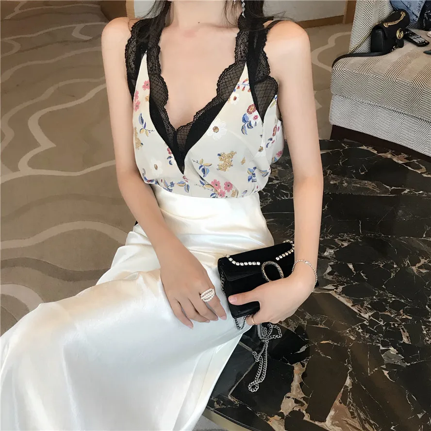 

Korean Casual Skirts Women Silk Skirt Elegant Women Satin Long Skirts Office Lady High Waist Bodycon Skirt Faldas Mujer Moda