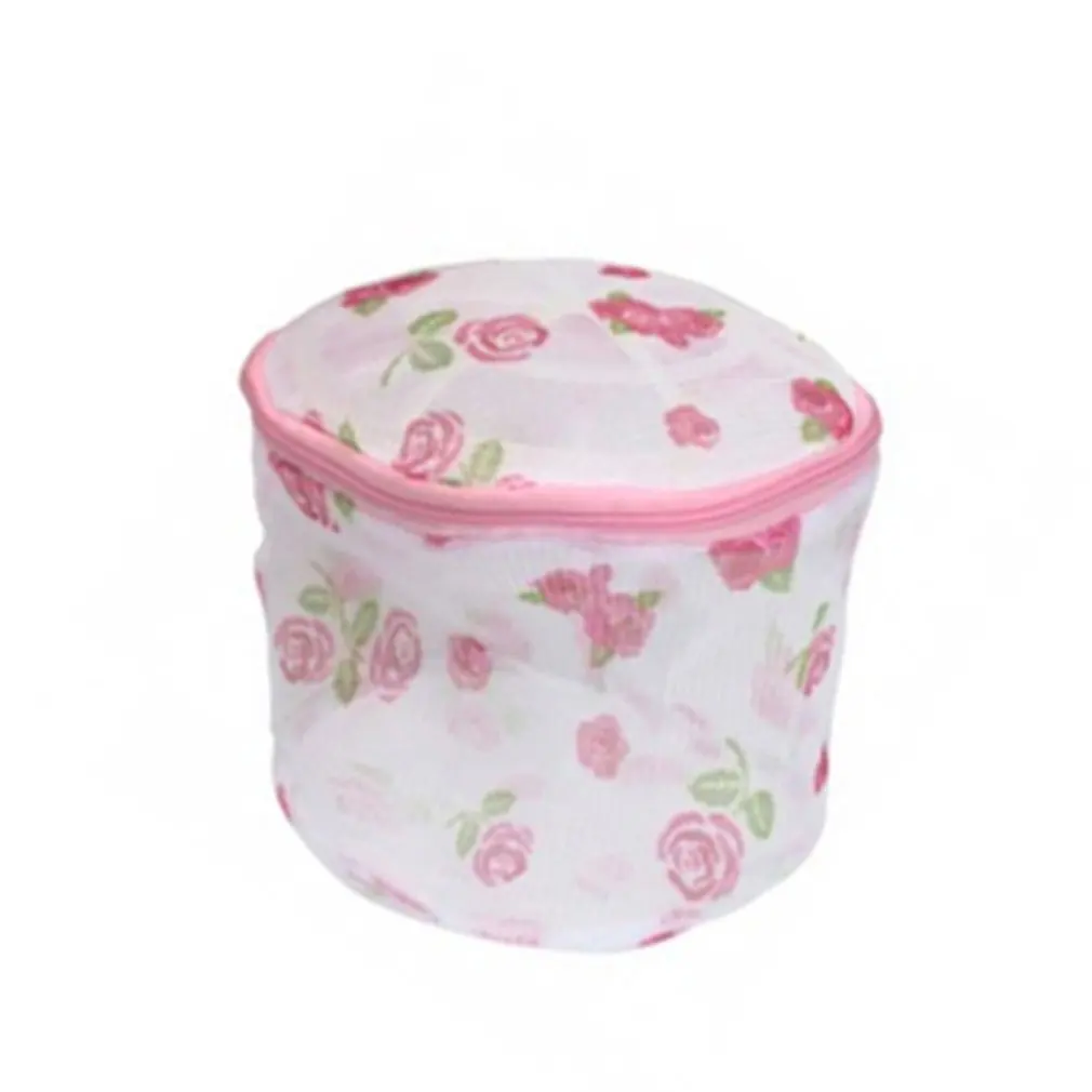 

Folding Bra Wash Bag Care Wash Cover Underwear Storage Basket Printing Laundry Bag With Stand Chest