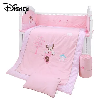 

Disney Cotton Baby Crib Bedding Sets Baby Quilt Kid Bed Crib Set Cotton Splicing Crash Bumpers 0-3Y Soft Don't Clip Hand Fashion