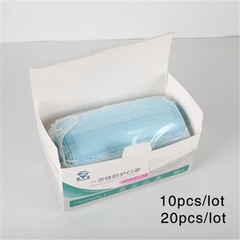 

10/20 pcs Breathable 3 Layer Hanging ear Mask Non Woven Disposable Anti-Splash Face Mask Safety Elastic Men Women Masks No Box