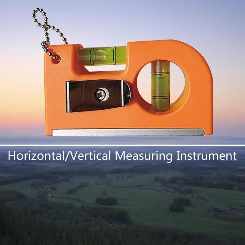 2 в 1 Мини карманный уровневый инструмент 2 пузырьковый спирт выравниватель металлический карабин для связки ключей Заводская техника